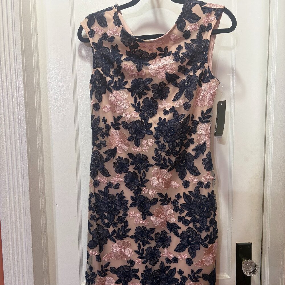Pink and Navy Floral Dress Size 6